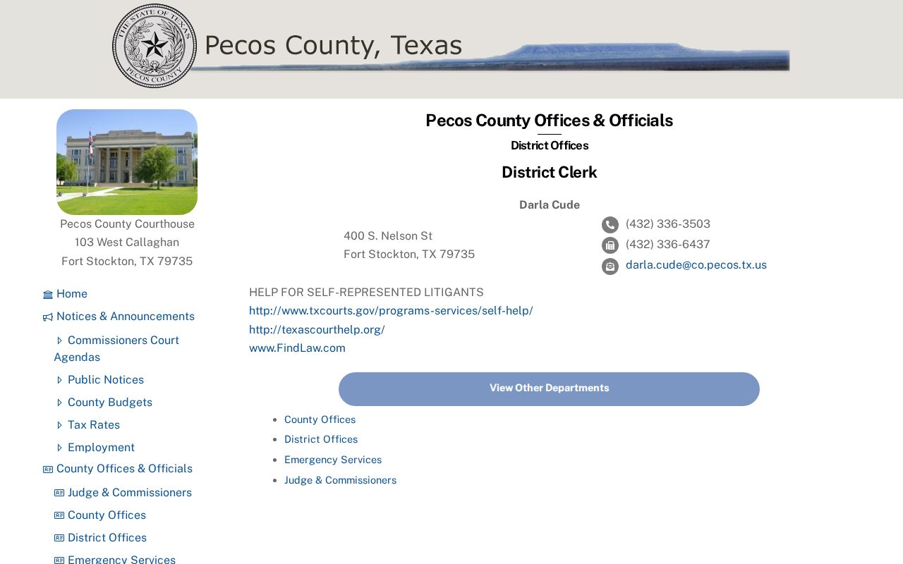 Pecos County District Clerk court-record contact page